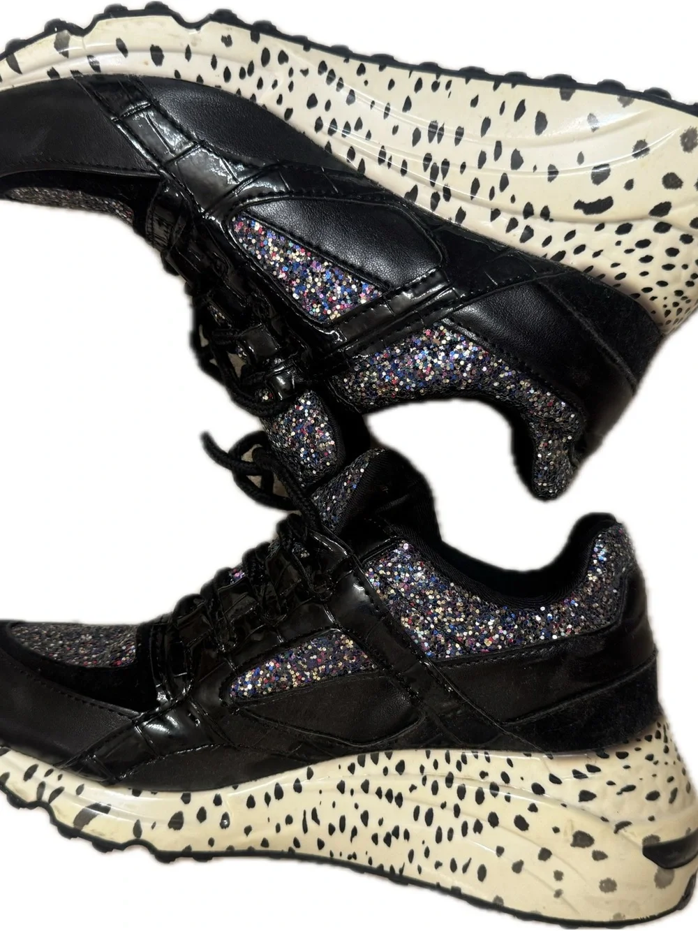 Steve Madden Black Sneakers with Multicolor Glitter